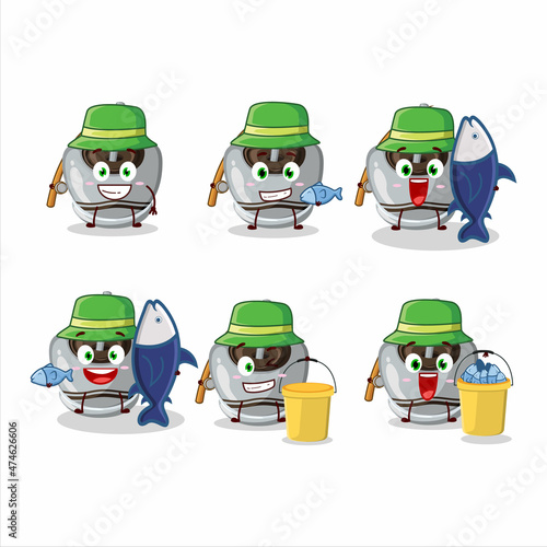 A fisherman white sugar candy cartoon picture catch a big fish