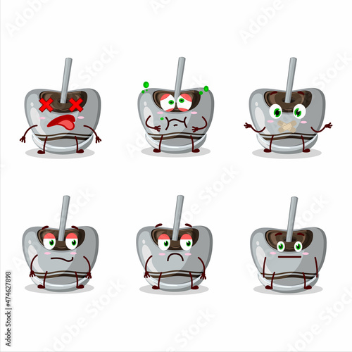 White sugar candy cartoon character with nope expression