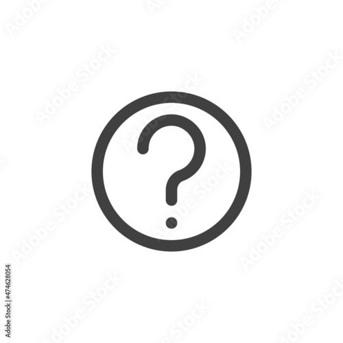Question mark in a circle line icon