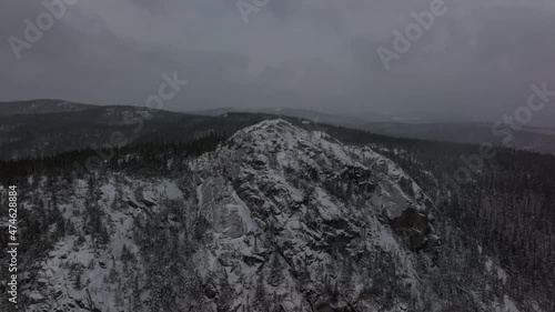 Wallpaper Mural Quiet And Misty Scene From Lac A L'empeche and Mount Du Four In Quebec Canada - aerial shot Torontodigital.ca