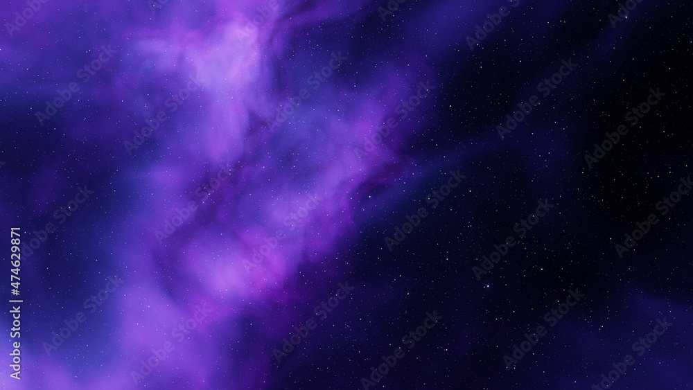 Obraz premium nebula gas cloud in deep outer space, science fiction illustrarion, colorful space background with stars 3d render