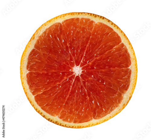 slice of red orange isolated on white