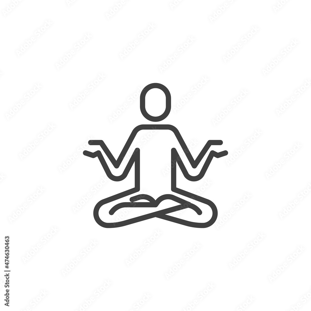 Meditation lotus pose line icon Meditation lotus pose line icon