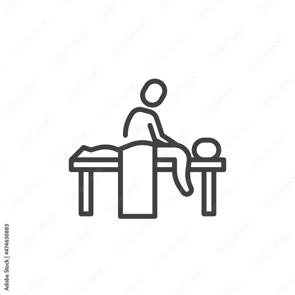 Spa massage line icon Spa massage line icon
