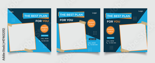 Business conference meeting social media post banner design template	