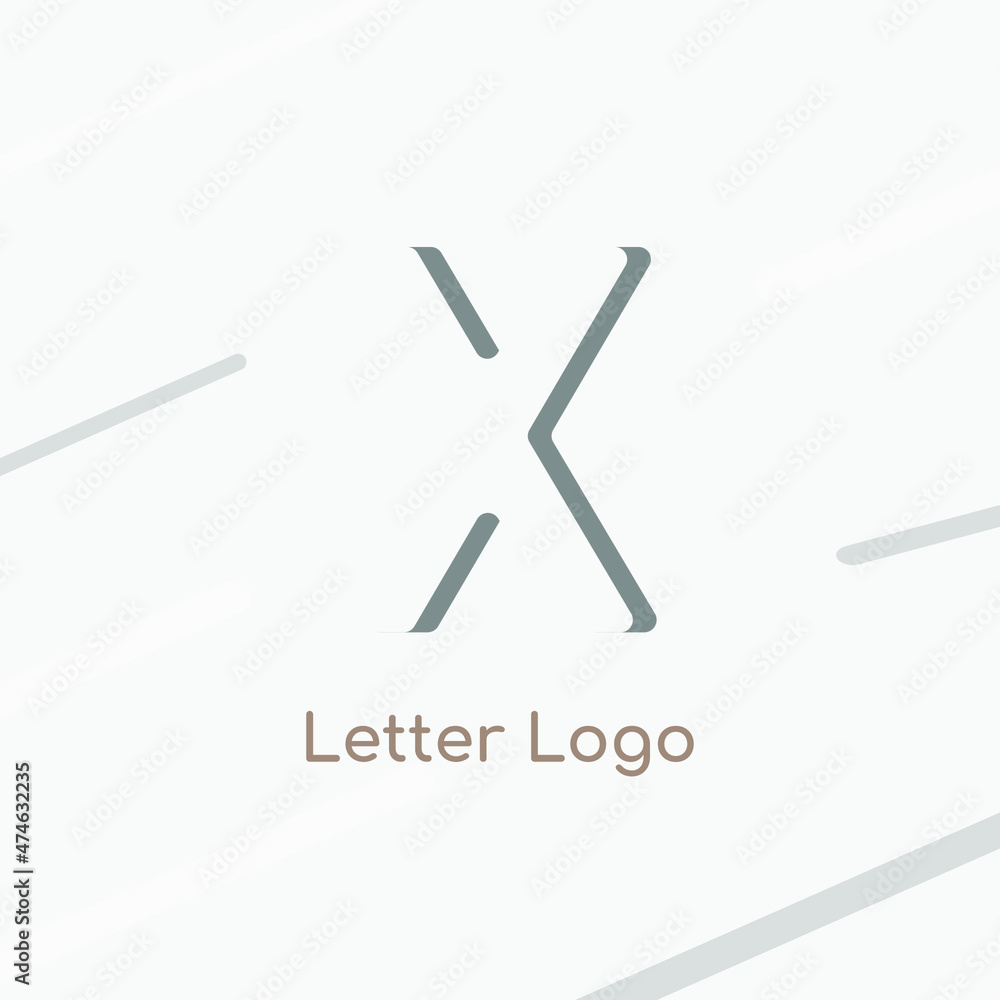 Elegant letter X logo as negative space icon creative Elegant letter X logo as negative space icon creative