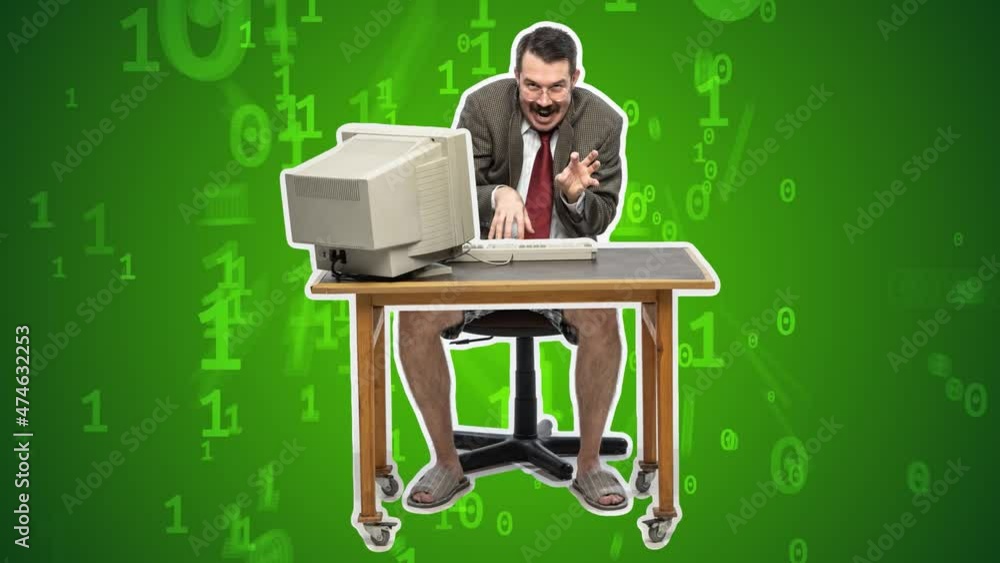 custom made wallpaper toronto digitalFunny crazy man typing text on a computer keyboard. Freelancer or office worker writing letters, using internet at home. 4k. Stop motion design, 2D animation. Business concept