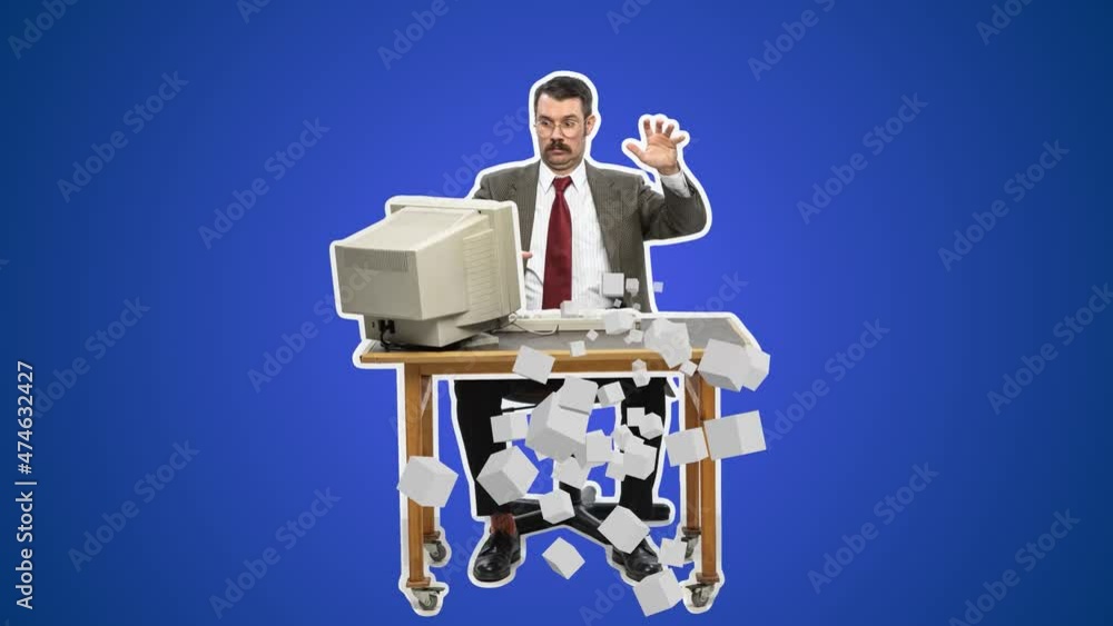 custom made wallpaper toronto digitalFunny man typing text on a computer keyboard. Freelancer or office worker writing letters, using internet. 4k video. Stop motion design, 2D animation. Business concept