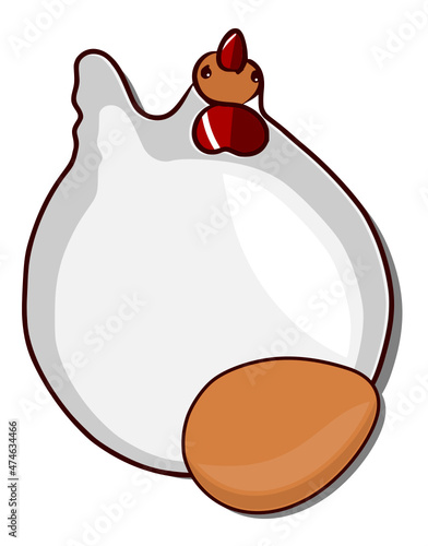 Poule pondeuse et oeuf