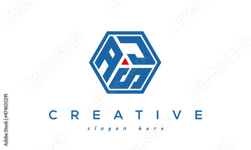 AJS creative polygon three letter logo design victor photo