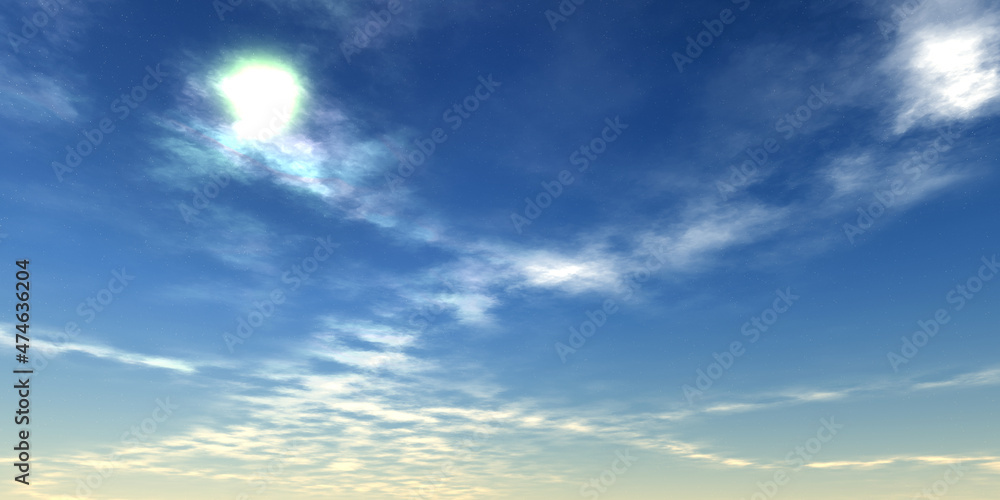 Obraz premium Alien Planet Sky. Panorama. 3D rendering