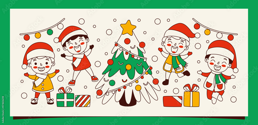 Fototapeta premium Hand Drawn Cartoon Line Art