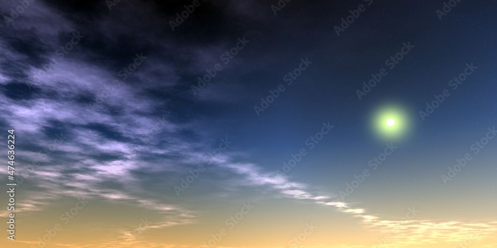 Alien Planet Sky. Panorama. 3D rendering Alien Planet Sky. Panorama. 3D rendering