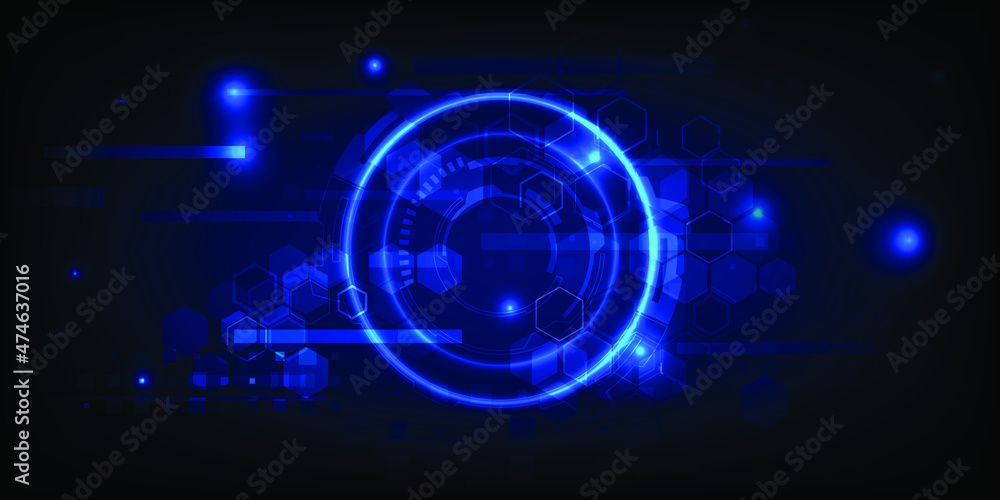 Vector illustration of Circle HUD futuristic digital technology and science fiction artwork background. Vector illustration of Circle HUD futuristic digital technology and science fiction artwork background.