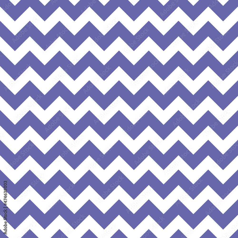 Color of year 2022 very peri seamless zig zag pattern, vector illustration. Chevron zigzag pattern with violet lines on white background. Abstract background for scrapbook, print and web Color of year 2022 very peri seamless zig zag pattern, vector illustration. Chevron zigzag pattern with violet lines on white background. Abstract background for scrapbook, print and web