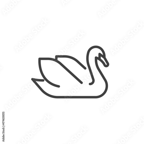 Swan bird line icon