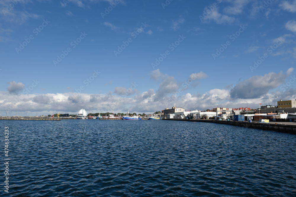 view of the sea port in Hel