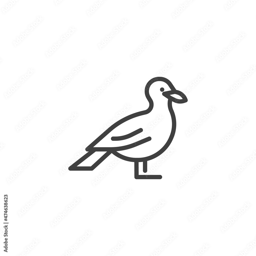 Seagull bird line icon Seagull bird line icon