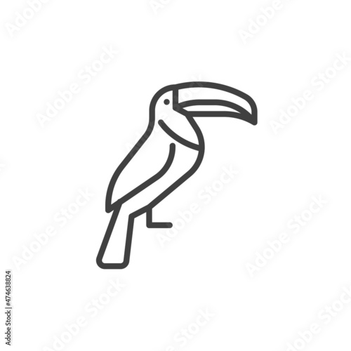 Toucan bird line icon photo