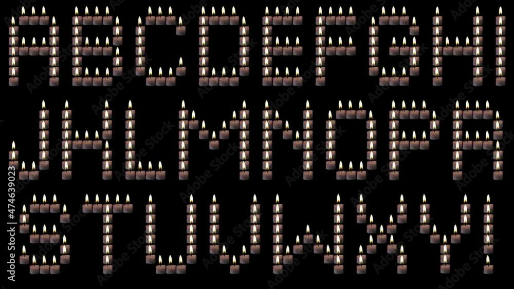 Candle letters. Animated alphabet. A set for composing words and phrases. Alpha channel. Loop. Candle letters. Animated alphabet. A set for composing words and phrases. Alpha channel. Loop.