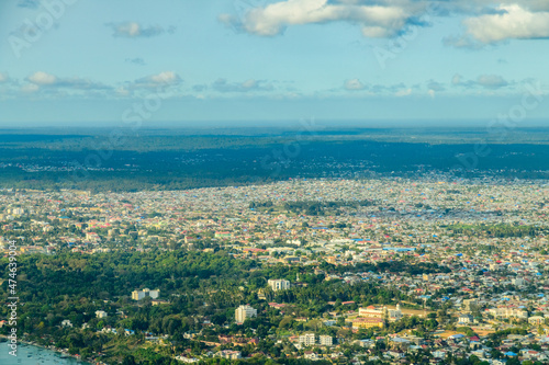 Aerial view of the Zanzibar city, capital of Zanzibar island (Unguja), Tanzania