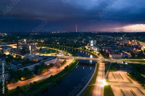 Aerial summer spring night view of Vilnius, Lithuania © Top Lithuania