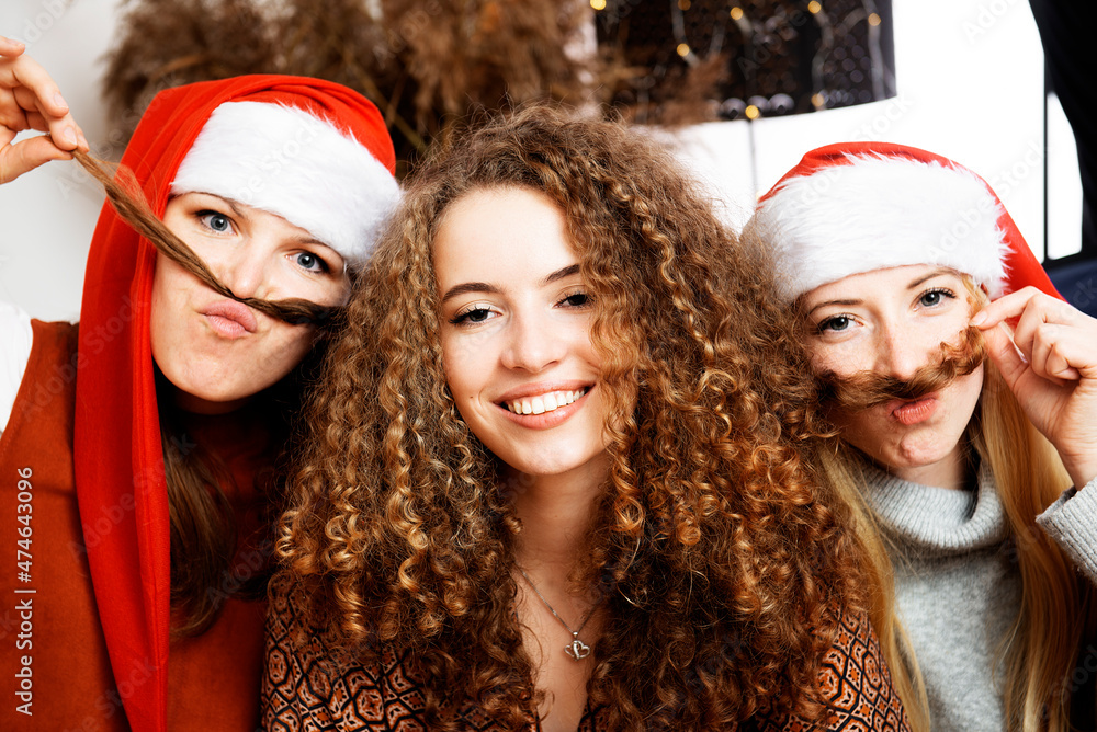 Three smiling Christmas girls Three smiling Christmas girls