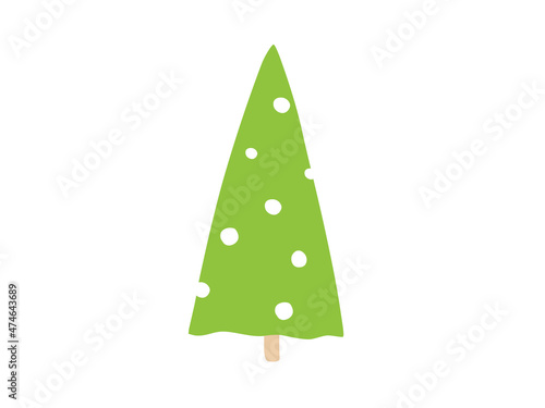 かわいい木と雪／手書きイラスト