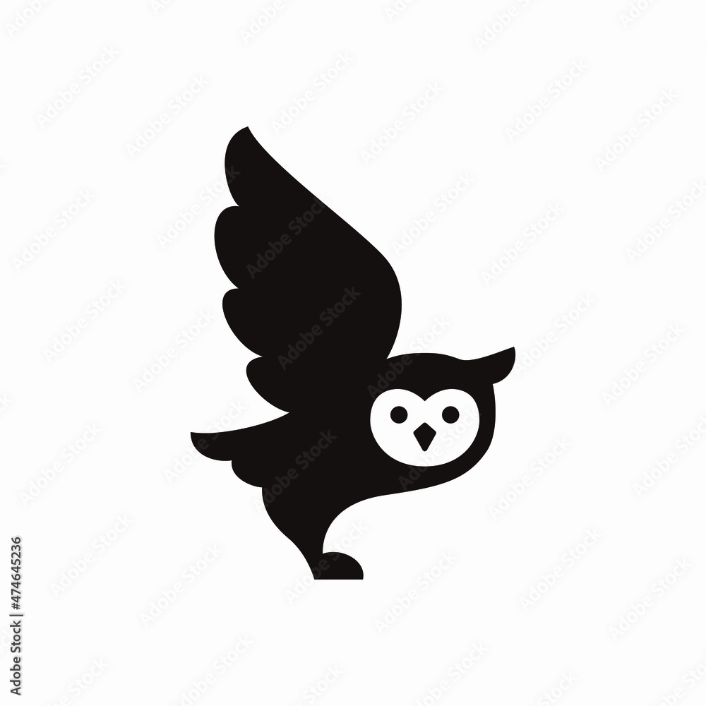 ロゴデザインのための ふくろうのシンプルなイラスト Stock ベクター Adobe Stock