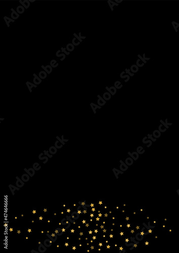 Gold Flare Spark Illustration. Bright Glitter Design. Gradient Star Happy Texture. Isolated Confetti Background. Yellow Rain Pattern