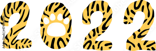 2022年の虎柄の文字 年賀状素材