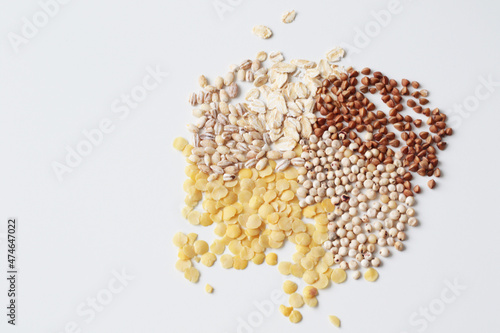 healthy diet nutrition ideas, white sorghum,  pearl barley, oats, buckwheats and pearl barley
