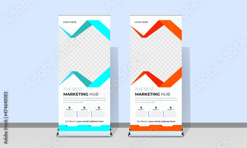 Modern Roll-up banner advertising design, exhibitions marketing pull up templet, presentations, conferences and abstract style for proposal business, x-banner, roll up, trendy design.