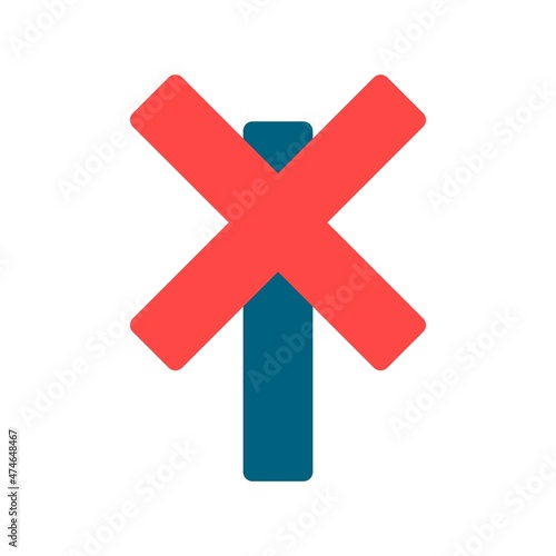 Level Crossing Flat Vector Icon Design