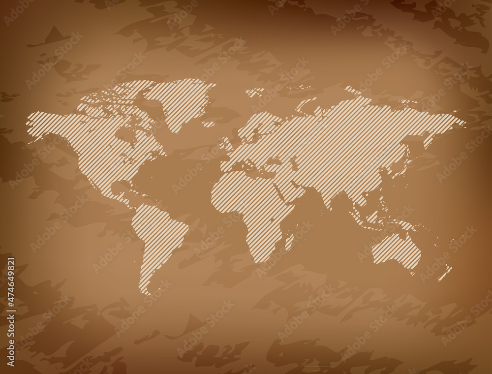 abstract striped world map on grunge vector background with gradient abstract striped world map on grunge vector background with gradient