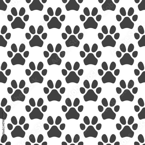 Vector concept Seamless Pattern with Pet Paw Prints