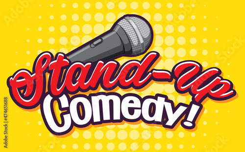 Stand Up Comedy banner with microphone