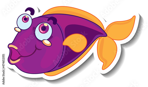 Cute fish sea animal cartoon sticker