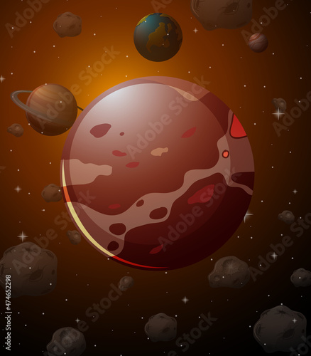 Mercury planet on space background