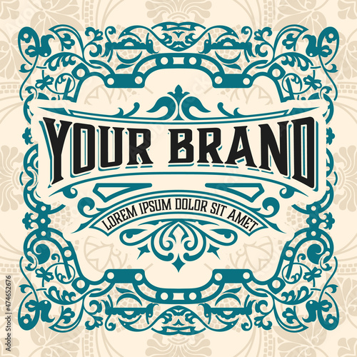 Western card with vintage style