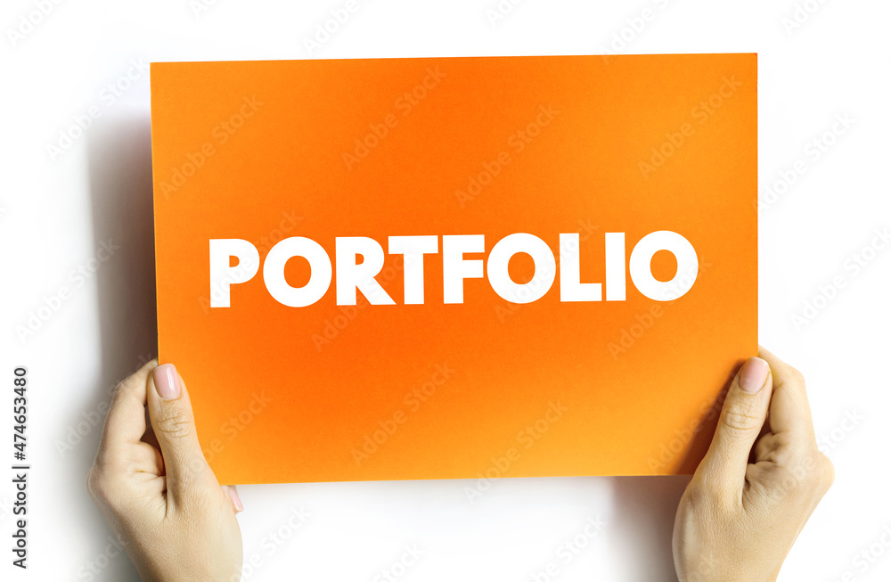 Portfolio text quote on card, concept background Portfolio text quote on card, concept background