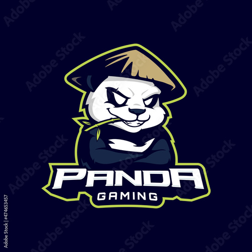 Panda esport gaming mascot logo template