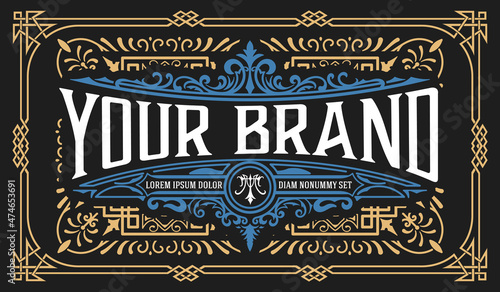 Western card with vintage style