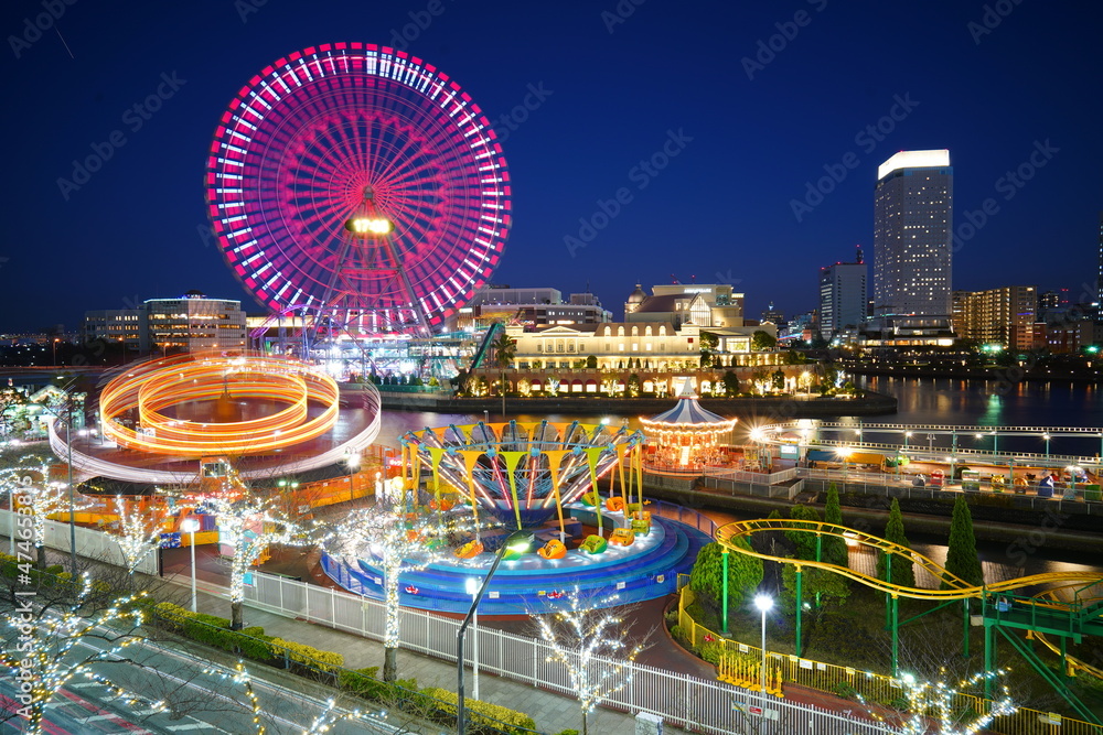 Similar Assets Like '横浜みなとみらいの遊園地イルミネーション夜景' Stock