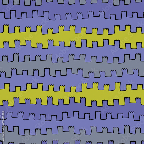 A medieval castle walls seamless vector pattern