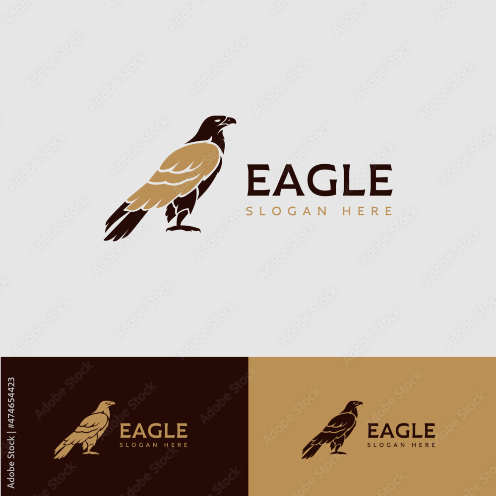 Eagle Logo With Silhouette Eagle Illustration Eagle Logo With Silhouette Eagle Illustration