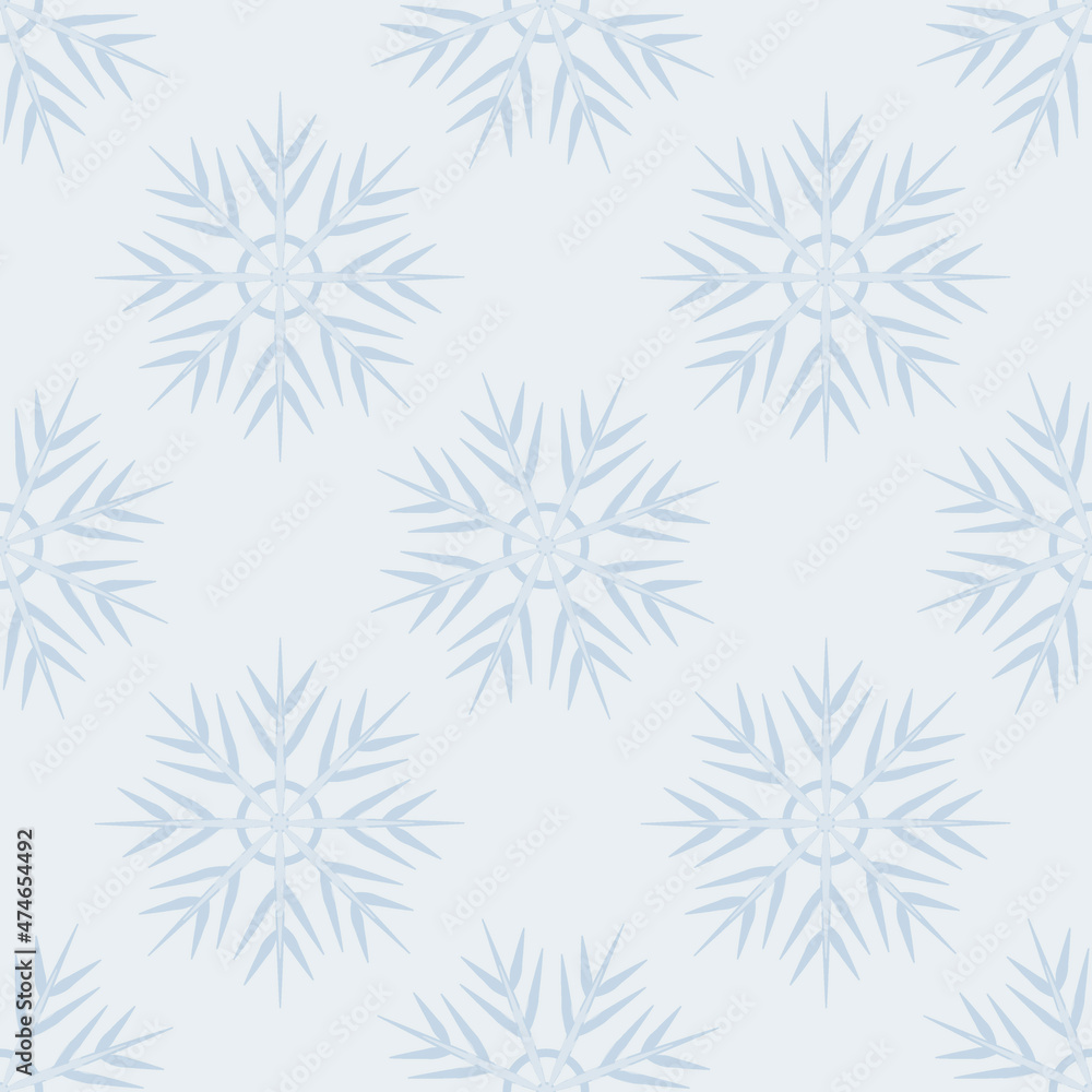 A seamless pattern on a square background is snowflakes. Design element for the design of books, notebooks, postcards, interior items. Wallpapers, textiles, packaging, background for a website, mobile A seamless pattern on a square background is snowflakes. Design element for the design of books, notebooks, postcards, interior items. Wallpapers, textiles, packaging, background for a website, mobile