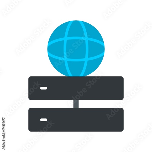 Servers Line Flat Vector Icon Design