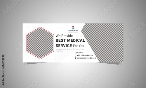 Medical and healthcare facebook cover design for social media marketing, medial service business & medical advertising vector templates fully editable, gradient color web banner post