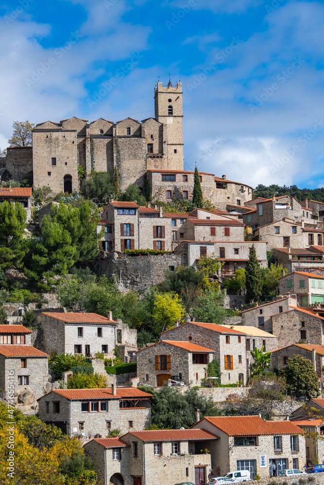 French little mountain village Eus